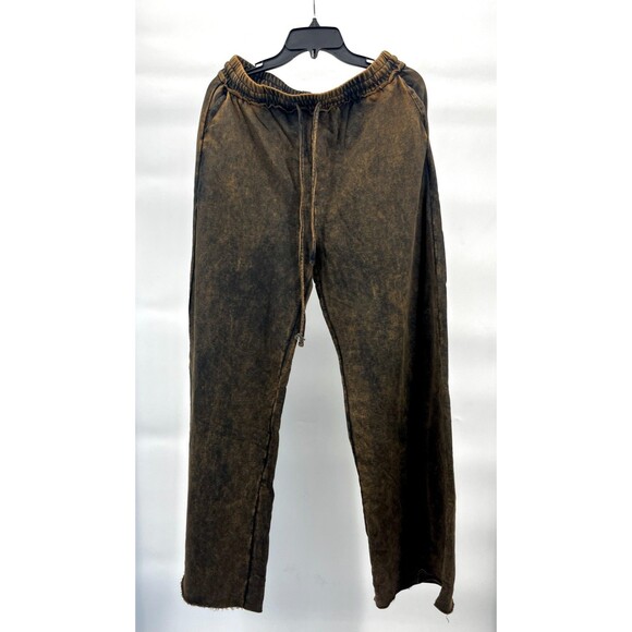 Women's Pants - Zenana by Lala Casual Drawstring Stretchy Straight Bleached Look - Picture 2 of 5